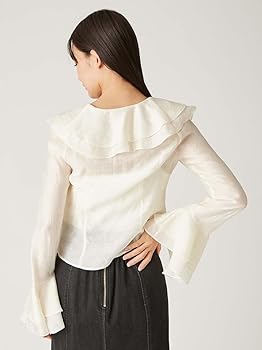 Amazon | [フレイ アイディー] シアーJQラッフルフリルブラウス